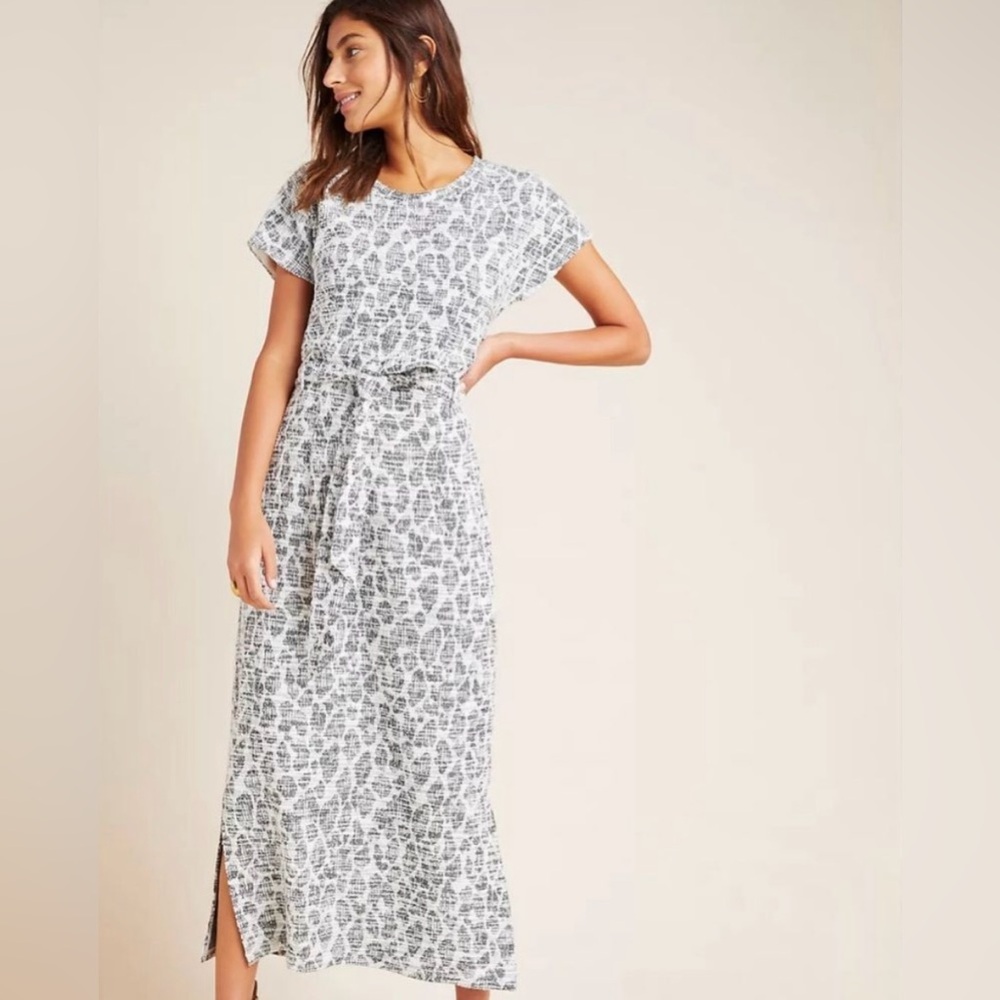 Anthropologie Leopard Knit Midi Dress